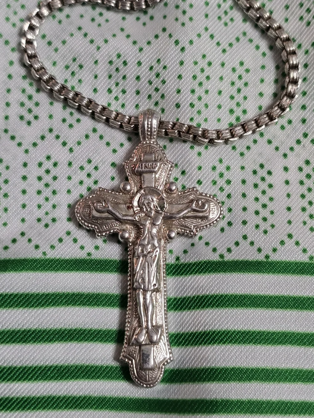 The Vatican Library Collection Silver Tone Crucifix Necklace - Religious Pendant